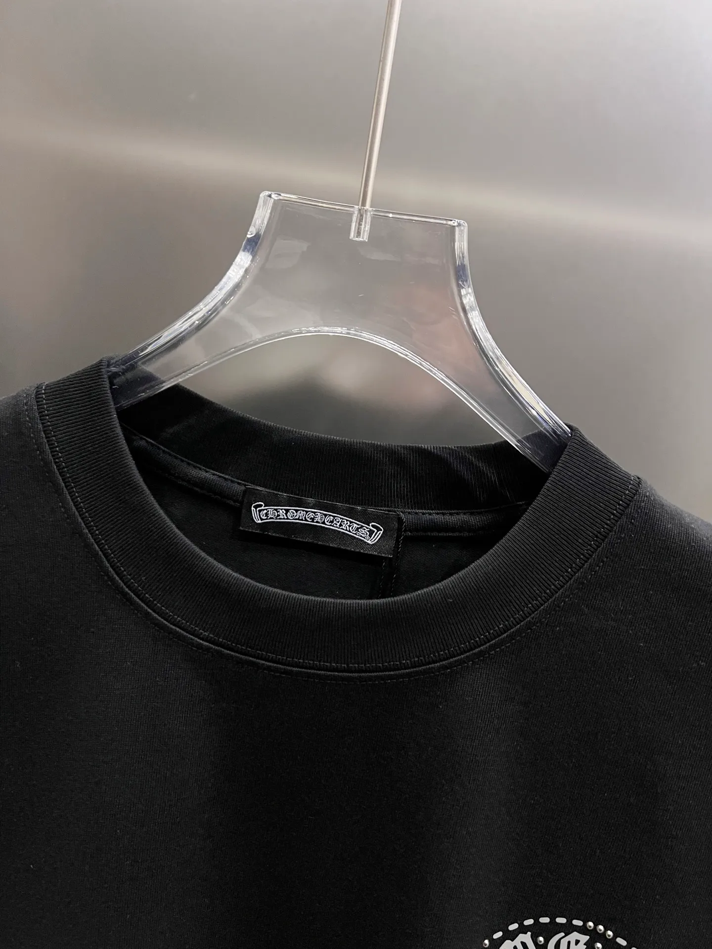 🅿️190 CH Crowe 2025 autumn and winter new short-sleeved T-shirt, cross foam technology + Middle Eastern Australian diamond design technology, the real thing is great🔥Same style for men and women, loose version, size S M L XL XXL five sizes black white